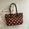 Bolsa de outono com poá, nova bolsa feminina para o trabalho, bolsa de ombro de grande capacidade, bolsa tote de camurça retrô