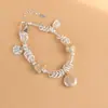 Rey del Ciervo Dorado S925 Plata diy Anillo de Envoltura de Cuerda Hecho a Mano Gato de la Suerte Zakiram Pulsera de Perla de Dinero Grande Palabra Fu