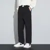 Calças Casuais Masculinas Grossas Outono/Inverno 2026, Calças Longas de Corte Reto, Tendência Fashion Versátil Elástica de Perna Larga, Caimento Solto