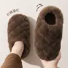 Pantuflas de Felpa y Algodón de Invierno para Hombres y Mujeres, Suela Gruesa, Talón Cerrado, Se Pueden Usar Afuera, Forro de Felpa, Cálidas, Para el Hogar, Antideslizantes, Suaves, Pantuflas de Algodón para Parejas