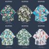 Camisa floral de manga corta para vacaciones de verano en la playa transfronterizas, camisa hawaiana de moda para hombre, camisa holgada de playa para parejas
