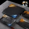 Platos Rectangulares para Restaurantes de Hot Pot, Platos Planos para Restaurantes de Barbacoa, Platos Creativos para Snacks, Vajilla Comercial de Melamina Estilo Japonés