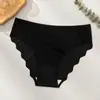 Calcinhas Finas Semi-Transparentes de Seda de Gelo Transfronteiriças para Mulheres, Sexy e Respiráveis, com Forro 100% Algodão na Virilha, Cintura Média