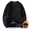 Direto da Fábrica Novo Suéter Masculino Outono Inverno Gola Redonda Com Veludo Engrossado Quente Casual Malha Camada Base Tendência