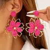 Joyería de Estilo Europeo y Americano, Pendientes de Girasol de Rafia Hechos a Mano, Pendientes Grandes Exagerados de Flor, Joyería de Estilo Festivo al por Mayor