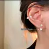 Arete de Hélice en Forma de U con Bolas Completamente Incrustadas de Diamantes para Hueso de la Oreja para Mujer, Moda de Alta Gama, Lujo Ligero, Diseño Espiral Simple, Transfronterizo Aliexpress