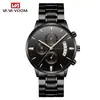 Va Va Voom Acero Inoxidable Calendario de Negocios Reloj de Cuarzo para Hombre Resistente al Agua Acero Inoxidable Negro Mayoreo 214 Reloj de Pulsera
