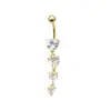 Comércio Exterior Transfronteiriço Anel de Umbigo Zircônia Dourada Borboleta Stud de Umbigo Cruz Stud de Umbigo Anel de Umbigo de Aço Inoxidável 316L