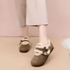 Zapatos Birkenstock Retro de Suela Gruesa Forrados Cálidos Completamente Cubiertos para Mujer Invierno Gamuza Aumento de Altura Interior Botas de Nieve Birkenstock Zapatos de Algodón con Piel