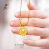 Colar de marca redondo vietnamita Shajin de longa data, novo estilo chinês, amarelo, deus da riqueza, branco, retrô, pequena lâmpada, corrente de osso envolto para mulheres