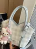 Bolso de Mano de Alto Aspecto Estilo Coreano de Moda, Bolso Cubo para Mujer, Nuevo Modelo 2026, Bolso de Hombro Cruzado Commuter de Cuadros Frescos