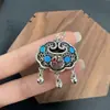 Pingente de Bolsa Abençoada Esmaltada com Cadeado de Longa Vida Estilo Étnico Pingente Personalizado de Gota de Gel Abençoada Cloisonné para Presente de Aniversário de Amigos