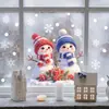 BRUP Textura de Felpa Muñeco de Nieve Ventana Adhesivo Estático Dormitorio Tienda Atmósfera Navideña Pegatina Decorativa HS-JD5773C