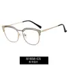 81658 En Stock Venta al por mayor Gafas Metálicas Anti Luz Azul, Moderno Marco Redondo Gafas con Carcasa Brillante para Mujer, Exclusivamente para Ventas Transfronterizas