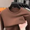 Camiseta base de mezcla de lana para hombre de primavera y otoño, venta al por mayor multicolor, camiseta de manga larga con cuello redondo de lujo ligero, estilo business casual para hombre