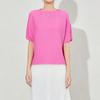 Blusa Feminina Manga Morcego Francesa Gola Redonda Solta Slim 2025 Nova High-end plus size Styline Combina com tudo Plissada