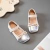 Zapatos Pequeños de Cuero para Niñas Estilo Coreano 2025 Primavera y Otoño Nuevo Estilo Zapatos de Suela Blanda con Empalme de Moda Zapatos de Princesa para Bebé Niña