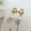 Pendientes Radiantes de Aguja de Plata 925 para Mujer, Diseño de Nicho, Lujo Ligero, Pendientes de Perlas de Agua Dulce Natural de Gama Alta, Perlas de Zhuji