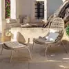 Sofá Preguiçoso de Lazer ao Ar Livre, Varanda Aberta, Jardim, Pátio, Cadeira de Piscina, Mesa de Centro Criativa de Rattan, Mesa e Cadeiras para Pousadas