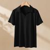 Polo de Algodão com Lapela Sem Botões para Mulheres Verão Camiseta de Manga Curta Solta Tamanho Grande Top