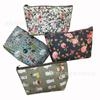 Bolsa de cosméticos mediana impermeable, estilo coreano, con estampado geométrico de dibujos animados y flores, bolsa de lavado portátil