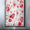 Decorações de Halloween Pegadas Sangrentas Adesivos Eletrostáticos Feliz Halloween Mão Sangrenta Criativa de Horror Adesivos de Vidro Atacado