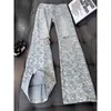 Jeans jacquard azul nuevos de resorte directo de fábrica para hombre, pantalones rectos lavados de estilo americano vintage de moda