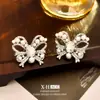 Pendientes de Clip para Hélice de Oreja con Lazo Completo de Diamantes, Perla, Diseño de Lujo Francés Accesible, Pendientes Versátiles Elegantes de Nicho para Mujer