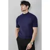 Camisa de Tricô Gola Alta Curta para Homem, Camisa Básica Lisa, Adequada para Usar sob um Terno, Camiseta de Seda Gelada de Verão, Atacado Transfronteiriço de Comércio Exterior