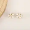 Popular Elegante Diadema Francesa Diadema de Pedrería y Perlas Accesorios para el Cabello de Flores Frescas Lindas Accesorios de Pasador para Novias de Boda