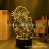 Sete crimes envolvendo luz noturna 3D acrílico LED luz colorida variável plug USB uso duplo comércio exterior instruções em inglês