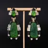Pendientes Repujados Estilo Chino Nuevo Vintage, Pendientes de Lujo Ligero Estilo Corte Hechos a Mano, Pendientes de Resina con Incrustaciones de Cristal Estilo Étnico