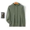 Roupa Pronta de Uma Linha Primavera e Outono Novo Suéter de Lã Suéter com Capuz Masculino Cor Sólida Suéter com Capuz de Lã Tricotado Camisa Base