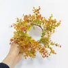 Anillo de Vela de Hoja de Eucalipto Naranja Transfronterizo Portavelas de Aromaterapia Guirnalda Corona de Mesa para Festival de Cosecha de Halloween