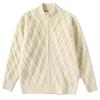 Outono e inverno masculino e feminino mesmo suéter cardigan de malha quente cor sólida costura jacquard manga caída casaco casual