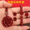 Fornecimento ao Vivo Douyin de Colar Brincos Anel Pedra Bruta Mineral Cru Cinábrio Pulseira Decorações Roxo Ouro Areia Rosa
