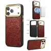 Funda de Teléfono Denior Apple 18Promax de Cuero Genuino Estampado con Carga Magnética para iPhone17Pro Funda de Cuero Anticaídas