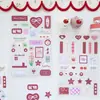 Serie de Pegatinas Decorativas Poesía Azucarada Latido del Corazón Pegatinas de Estilo Coreano con Patrones Ins para Diarios, Fundas de Teléfono y Collages de Computadora DIY