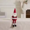 Novo Produto de Natal Ornamento Vermelho Verde Extensível Papai Noel Boneco de Neve Rena Boneca de Presente de Natal Decoração de Natal