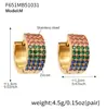 Pendientes de Lujo Ultra Brillantes de Media Ronda de Cuatro Filas Completamente de Diamante con Circonita Estrellada Europea y Americana, Pendientes Sencillos Personalizados para Mujer