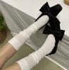 Calcetines de pantorrilla estilo ballet Mlu Calcetines altos hasta la rodilla de felpa grises Calcetines para niñas Versátiles Simples Estilo pasarela