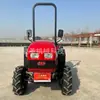Tractor Rey de Invernadero Tracción en las Cuatro Ruedas Rojo Oriental 704, Motoniveladora Agrícola Pequeña de Cuatro Ruedas, Tractor Rotocultivador para Invernadero de Huerto