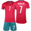 2627 Copa do Mundo Portugal Camisa Titular Nº. 7 Camisa do C Ronaldo Nº. 8 B Fei Conjunto Adulto e Infantil Uniforme de Futebol