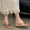 Sandálias de strass para praia para mulheres, salto alto fino, chinelos estilosos, sandálias plataforma de verão