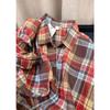 Venda Direta de Fábrica - PersonalizávelJaqueta Camisa Xadrez Azul para Mulheres, Estilo College, Caimento Solto, Jaqueta Base para Camadas