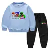 Nova coleção primavera e outono 2023 roupas infantis transfronteiriças suéter infantil calça conjunto de duas peças de desenho animado macacão de algodão de manga longa para bebê