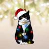 Adornos Acrílicos Navideños para Colgar en el Coche de Mascotas, Colgantes Transfronterizos para Mochilas de Coche, Decoraciones de Gato y Perro de Dibujos Animados
