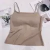 Top Transparente para Transmisión en Vivo con Almohadillas de Sujetador Incorporadas para Mujer, Camisola Anti-Exposición, Sujetador Exterior, Diseño de Espalda Adelgazante y Hermoso, Capa Base