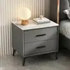 Mesa de cabeceira em laje de rocha, armário de armazenamento para quarto, madeira maciça, estilo minimalista moderno, luxo leve, pequeno armário de cabeceira para armazenamento