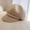 Estilo Pequeño Fragante Cadena Perforada Sombrero de Calabaza para Niños Otoño e Invierno Lana Australiana Fieltro de Lana Sombrero de Cuero PU Junto a la Gorra Gorra de Periodista Tendencia